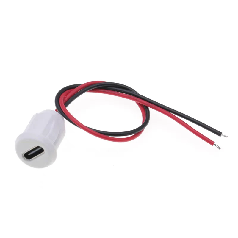 Гнездовой разъем типа C к 2-контактному кабелю быстрой зарядки PH2.0 3A 30 В Водонепроницаемый гнездовой разъем USB-C Высокоточный порт Гайка Защелкивающая пластина