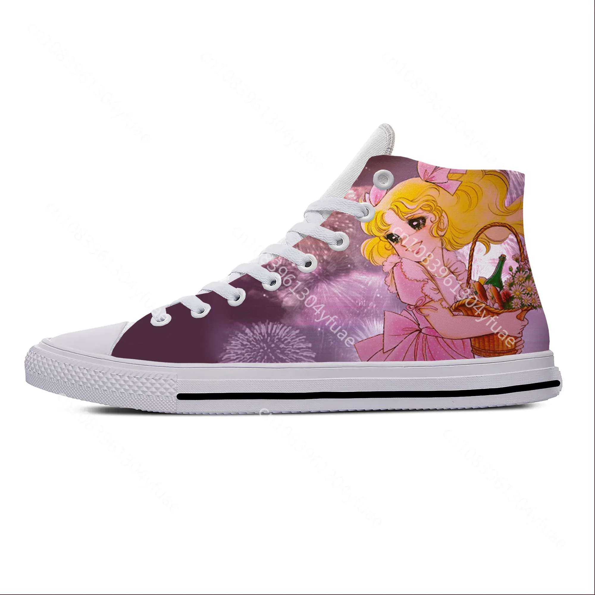 Japanese Anime Manga Cartoon Candy Candy Fashion Casual Cloth Shoes High Top Lightweight Breathable 3D Print Men Women Sneakers