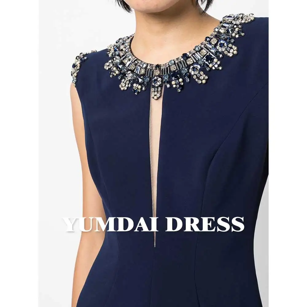 YUMDAI Gorgeous Dubai Beaded Evening Dress Sparkle Rhinestone Special Occasion Mom Dress Formal Dress  Long Wedding Party Dress