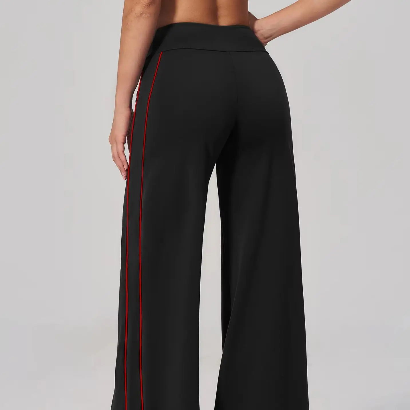 Sports Yoga Pants Women's High Waist Straight Leg Bottoms Wide Leg Trousers Sports Pants Female Fitness Pilates Sports Trousers