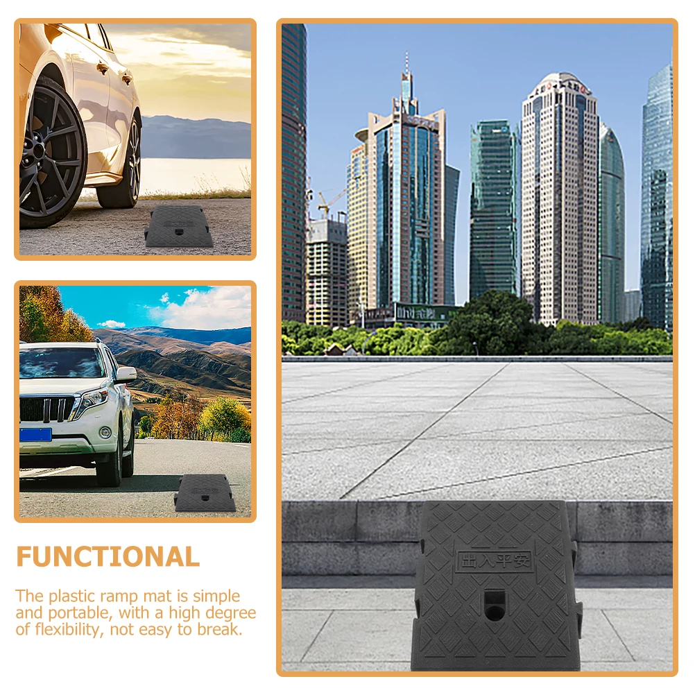 

Thickened Heavy Duty Plastic Curb Mat Outdoor Lightweight Portable Loading Driveway Garage Truck Motorcycle Wheelchair