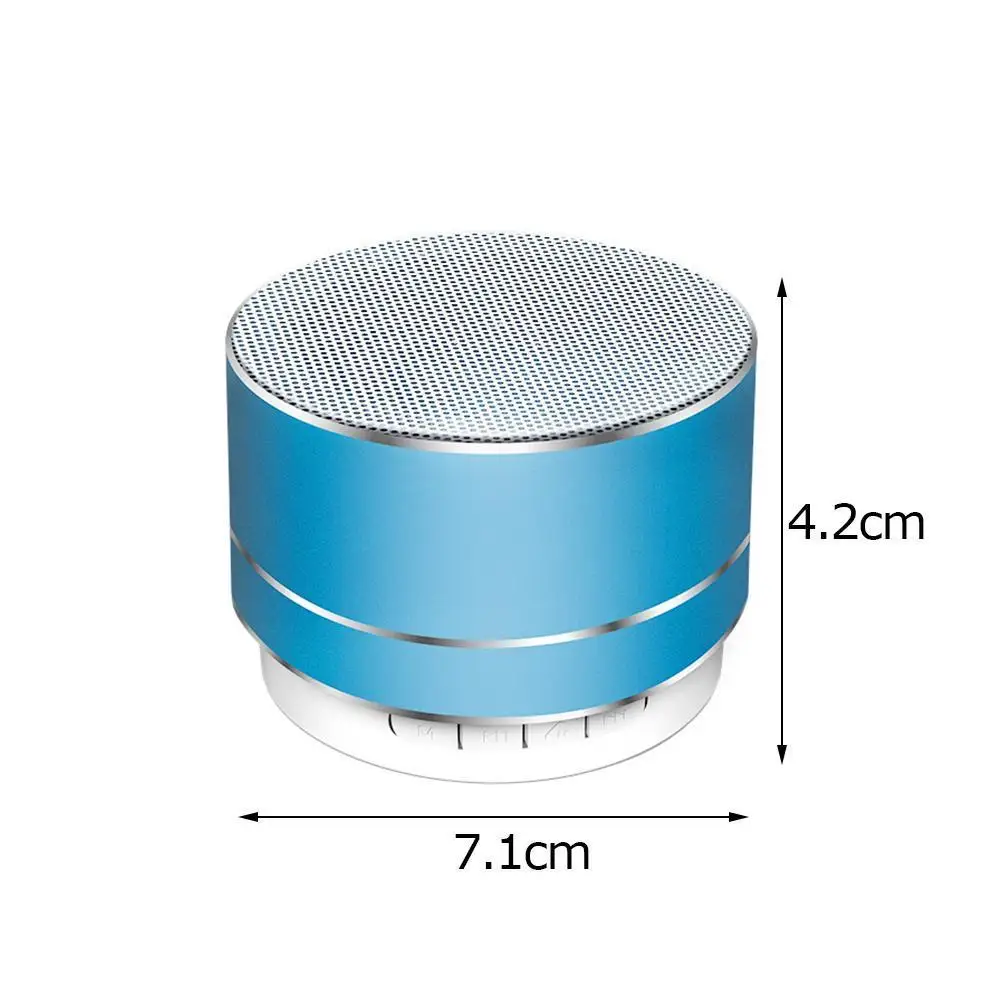 1 PC A10 Metal Bluetooth-compatible Speaker Bluetooth-compatible 3.0 Player Mini Speaker Wireless Led Audio Player