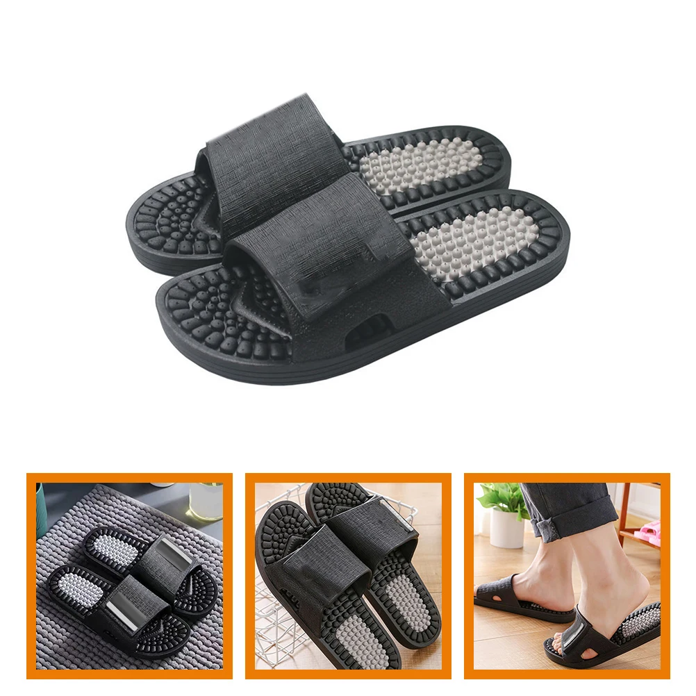 

Massage Slippers Unisex Comfortable Shoes 42-43 Black Bedroom Bathroom Anti-Slip Soft Sole Pedicure Home Hotel