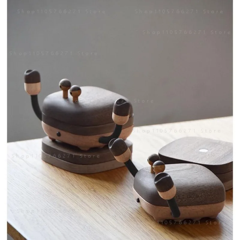 Crab Coaster Black Walnut Wood Heat Resistant Tea Coaster for Tea Ceremony Cute Decor Gift Creative Animal Design Coaster Set