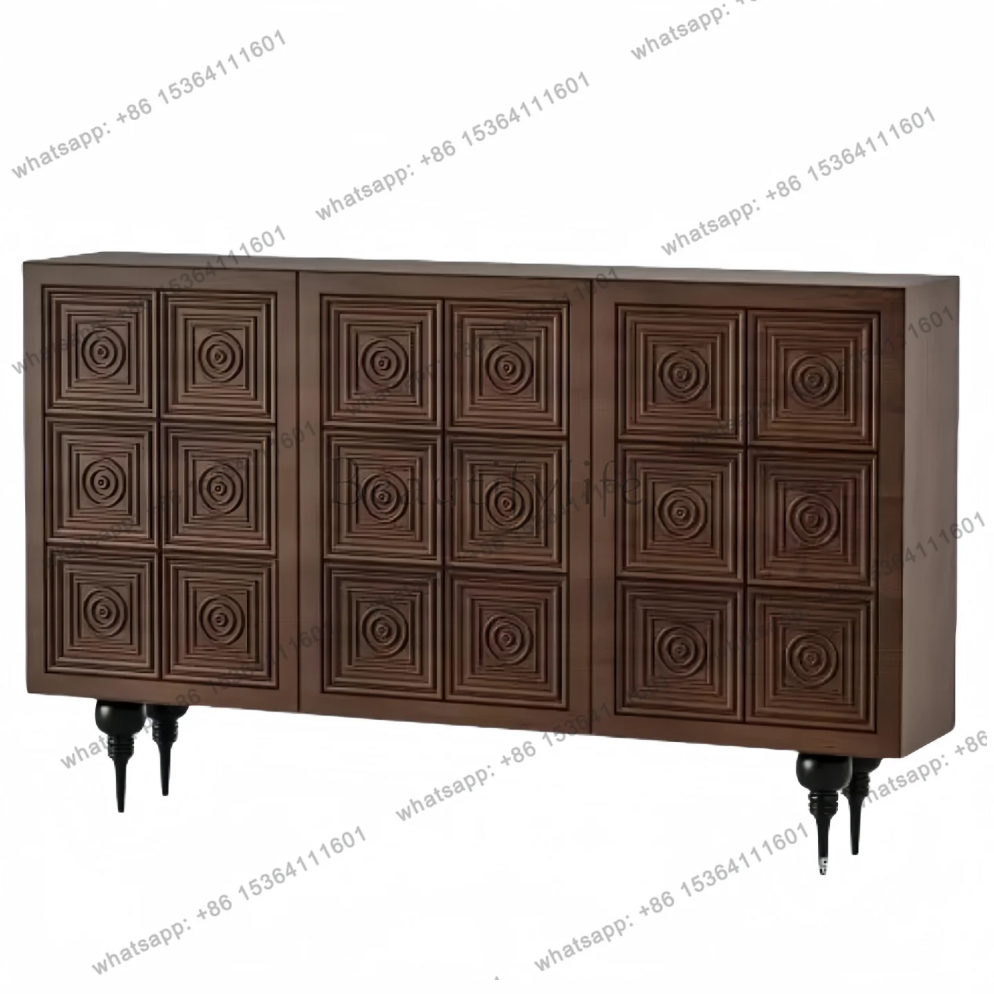 French antique paint dining side cabinet solid wood home American retro storage decorative cabinet