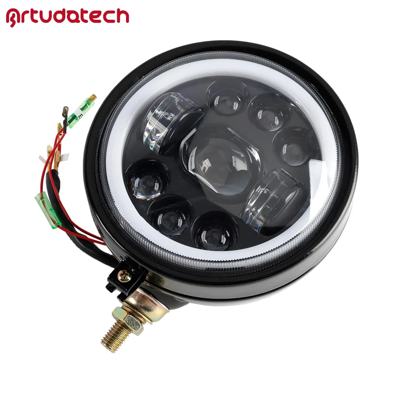 

5.75" Headlight Lamp Spotlight Universal 9-Bulbs #83 Black Fits for Motorcycle