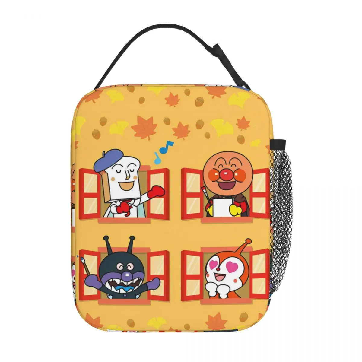 Anime Japonés Kawaii Anpanman Bolsas de almuerzo aisladas Bolsa térmica reutilizable de alta capacidad Bolsa de almuerzo Bolsa de viaje de oficina Bento