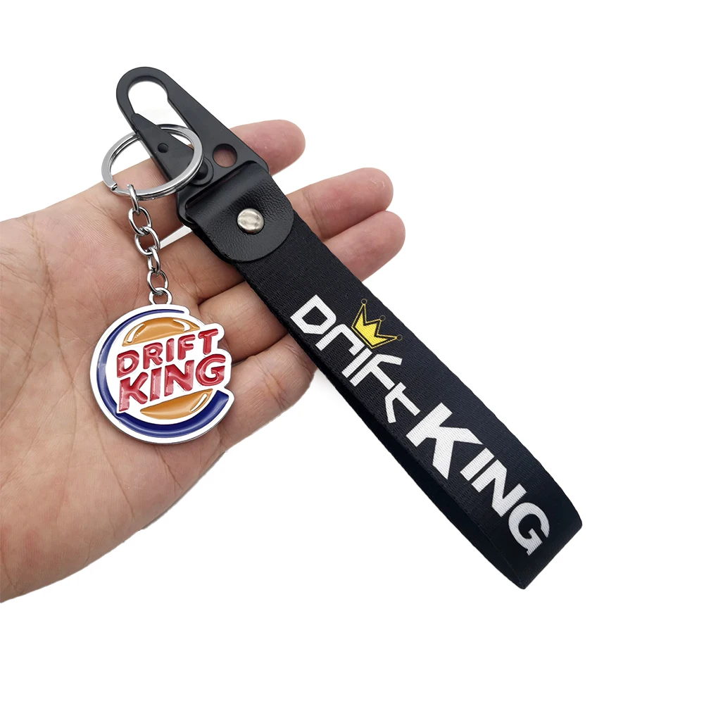 Drift King mental Keyring Wrist Strap Keychain JDM Style Japan Style Key Holder For Honda Toyota Mazda Mitsubishi