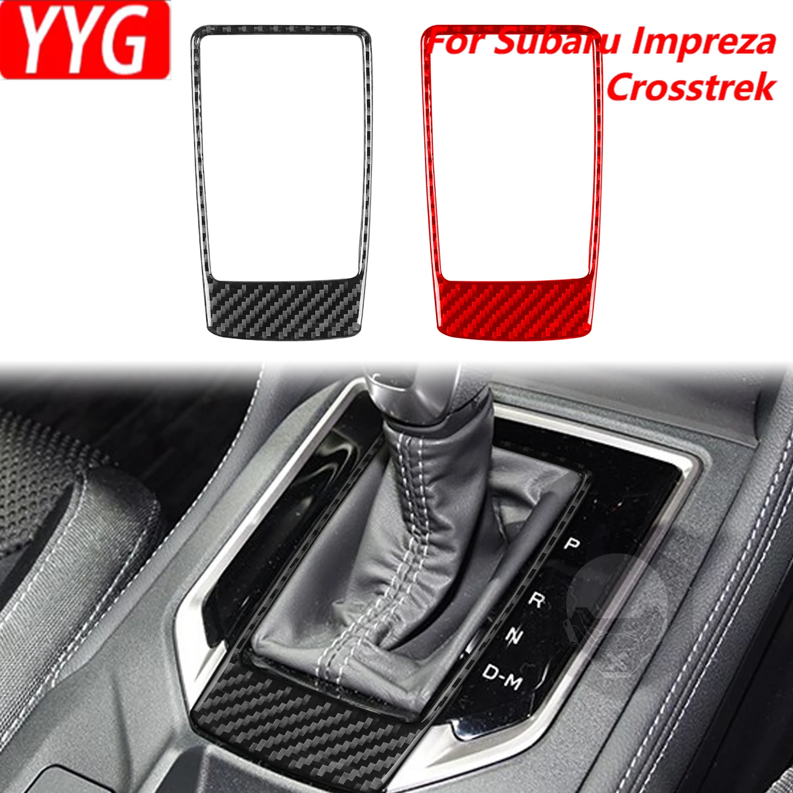 

Carbon Fiber Gear Shift Frame Cover Trim Sticker Modification For Subaru Impreza 17—22 Crosstrek 18—22 Interior Car Accessories