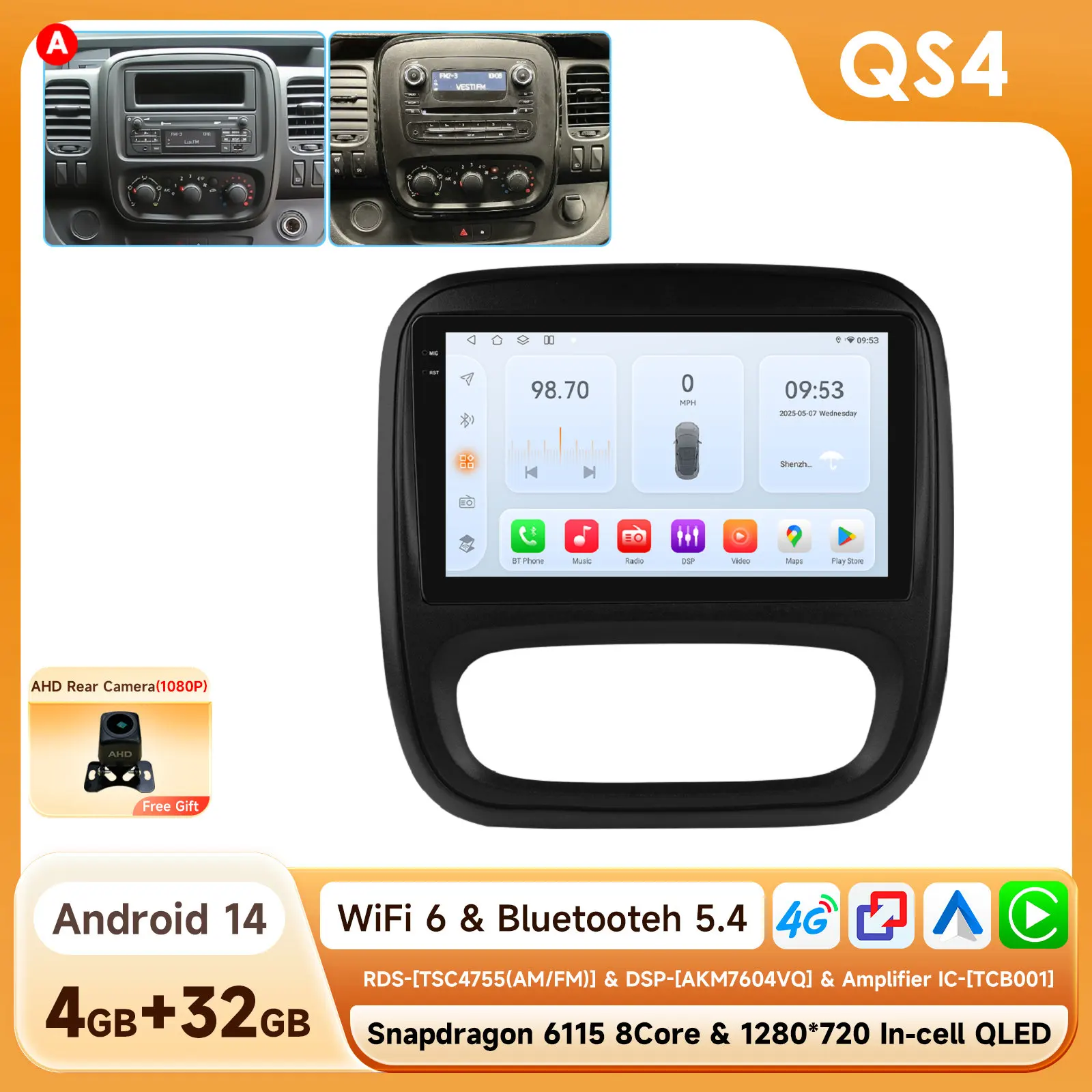 Hizpo Autoradio Multimedia Speler Voor Renault Trafic 3 2014-2021 Opel Vivaro B 2014 - 2018 Android Auto Navigatie Carplay 2din