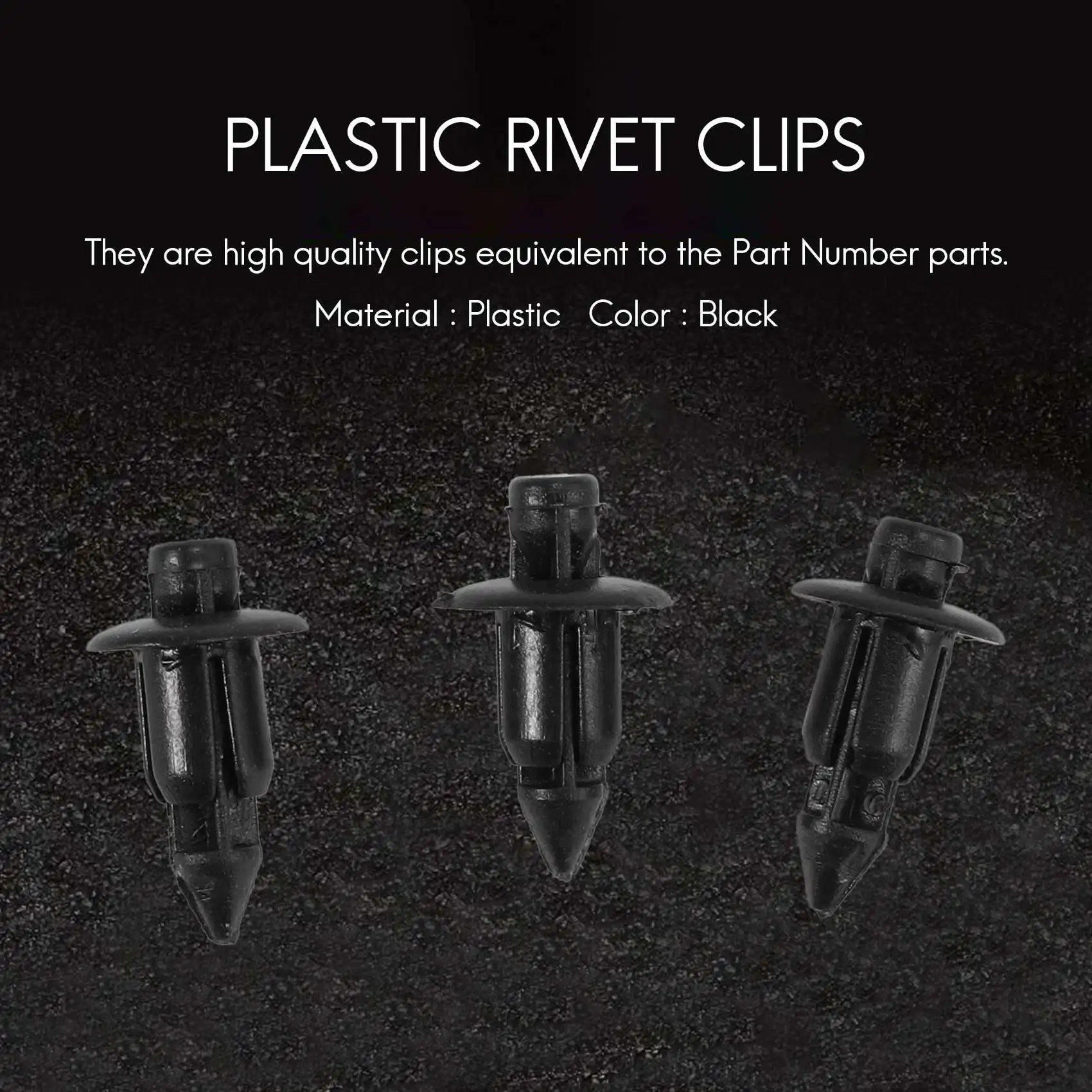 لوحة تشذيب من البلاستيك برشام للدراجة ، مشابك تثبيت سوداء ، 6 ، هوندا ، ياماها ، 50