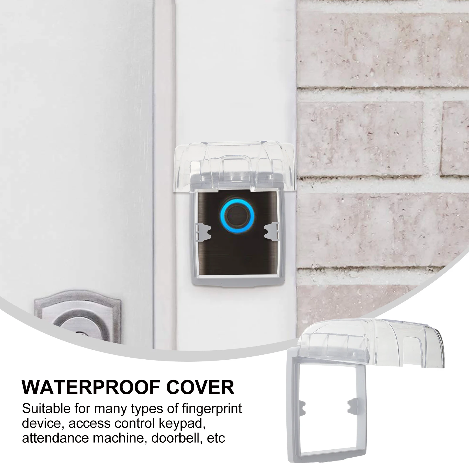 Waterproof Doorbell Cover Universal Transparent Outdoor Splashproof All Plastic Doorbells Video Intercoms Clear