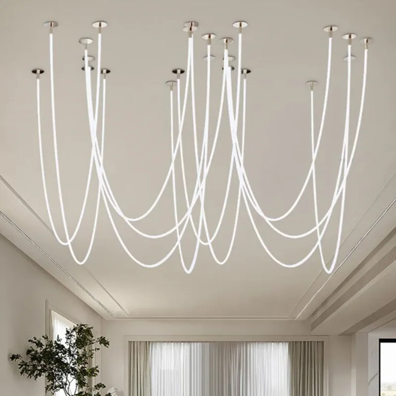 

Modern LED Chandelier Silicone Lamps 360-degree Light-emitting for Living room Restaurant Department Hotel Office Pendant Lights