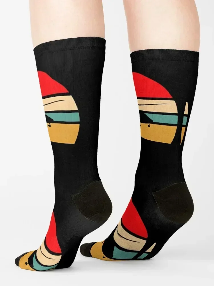 Vintage Pilot Sunset helicopter Socks custom sports Stockings man custom warm winter Men Socks Women's