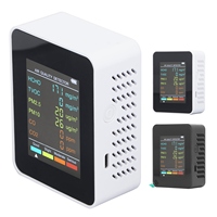Air Quality Monitor Air Quality Monitor Portable LCD Backlight Screen CO2 TVOC HCHO PM2.5 PM10 Detector with Alarm Air Monitor