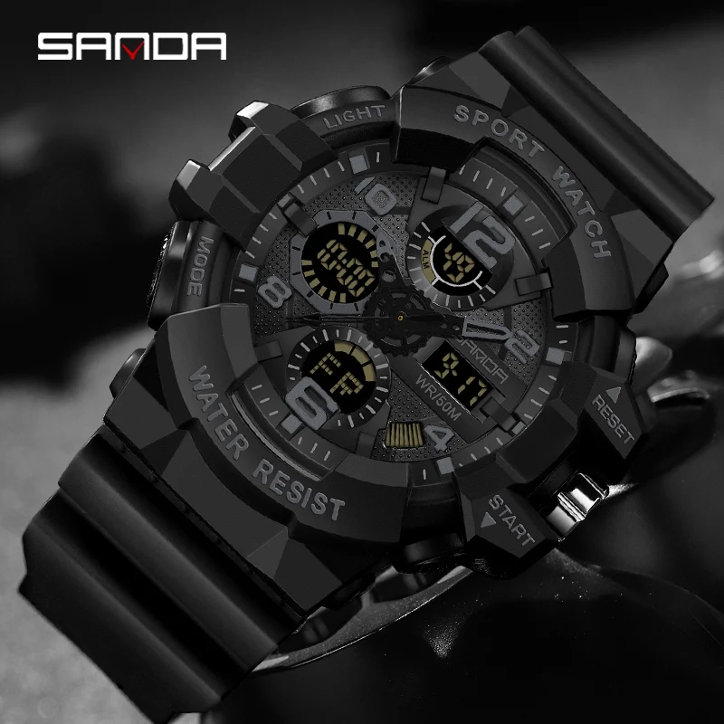 SANDA Brand G- Style Military Watch Men Digital Sports Watches For Man Waterproof Electronic Wristwatch Mens 2022 Relogios