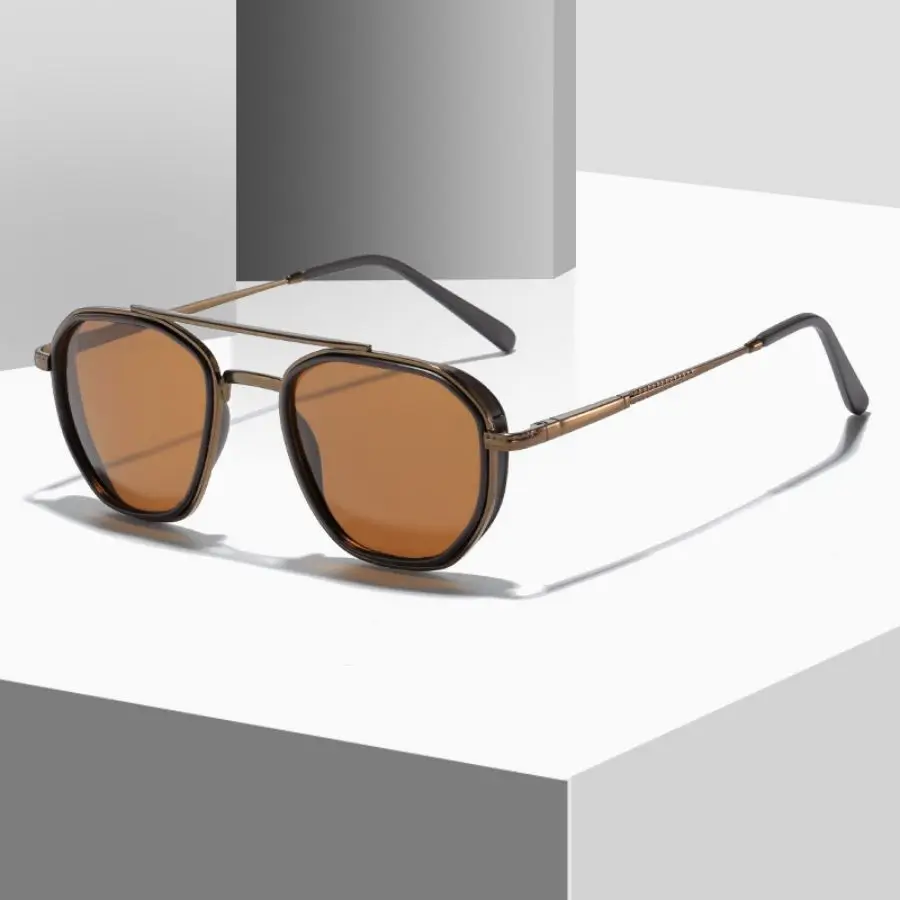 Okulary przeciwsłoneczne z polaryzacją polixalis dla kobiet modne metalowe zawias sprężynowy okulary przeciwsłoneczne damskie Steampunk damskie okulary przeciwsłoneczne UV400