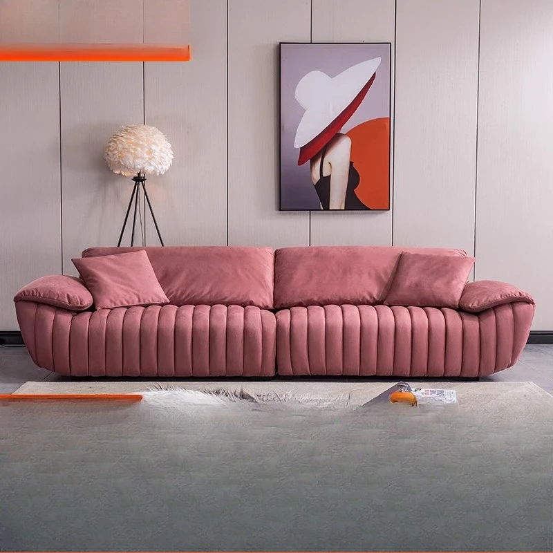 Italian minimalist Internet celebrity banana boat sofa model room living room hotel furniture beauty salon sofa