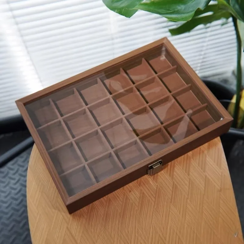 Walnut Pattern Jewelry Box Wooden Bracelet Organizer Display Premium Jewelry Storage Portable Travel Necklaces Box for Women