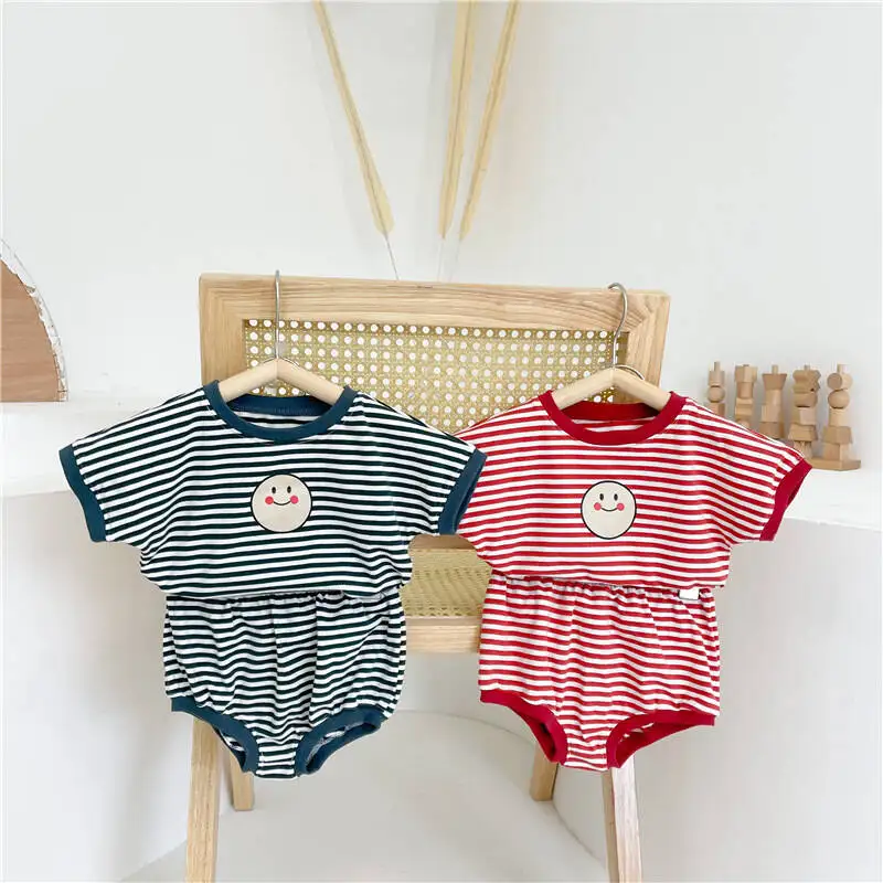 

Newborn Baby Girl Boy Cotton Stripe Clothes Set T-shirt+Shorts Toddler Short Sleeve Summer Suit Pullover Baby Clothing 3M-2Y