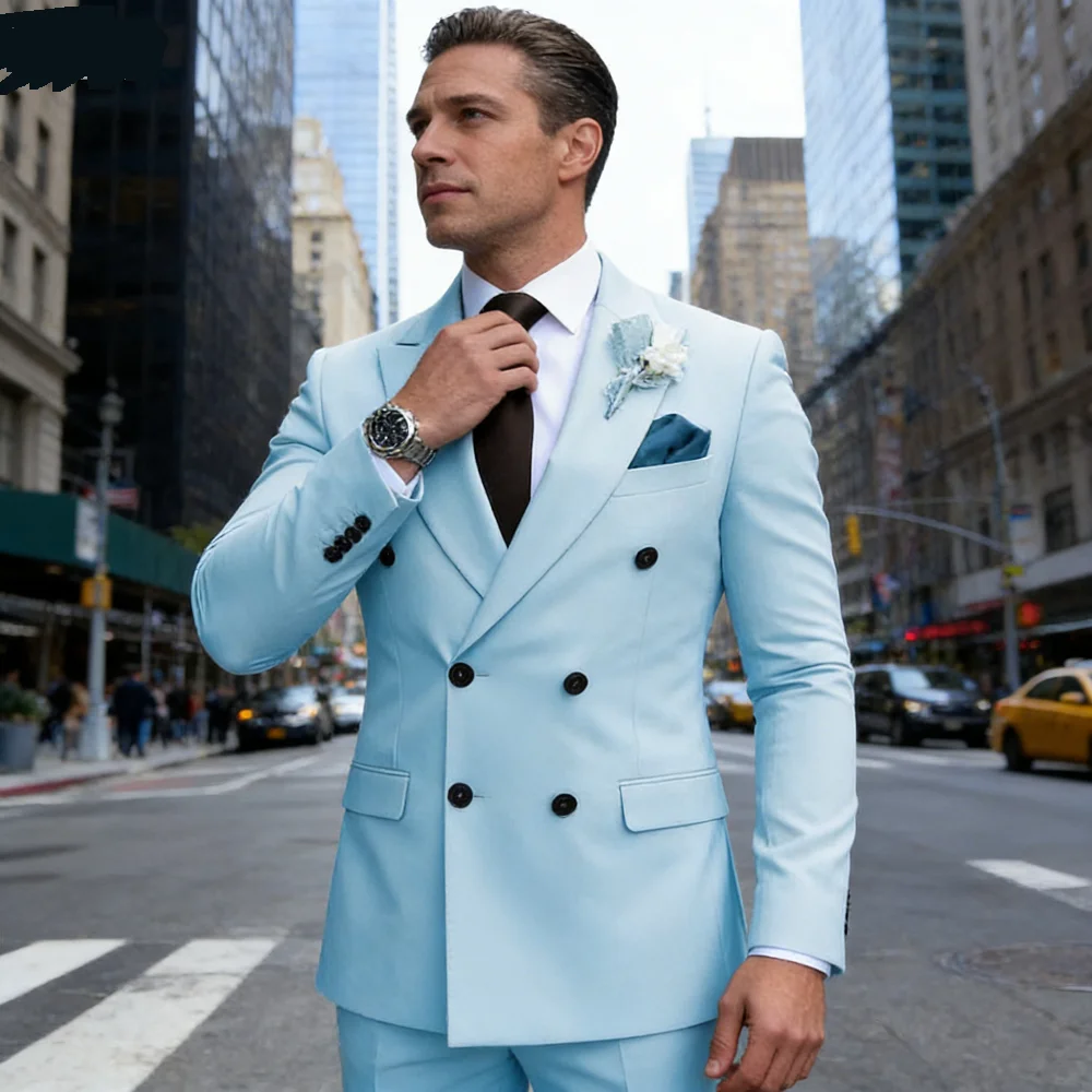 

High-End Brown Slim Fit Men's Suit Two-Piece Set Fashionable Handsome Formal Wear for Wedding And Business