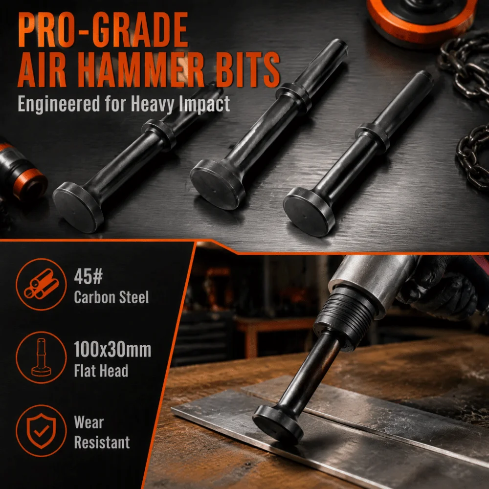 Professional Air Hammer Air Hammer Bits Smoothing Design Chisel Bit Set Pneumatic Chisel Bits Metalworking Use