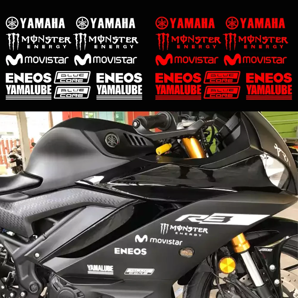 

Motorcycle Stickers Personalized Reflective Laser Letters YAMAHAS Logo Body Helmet Decorative Stickers Waterproof Car Stickers