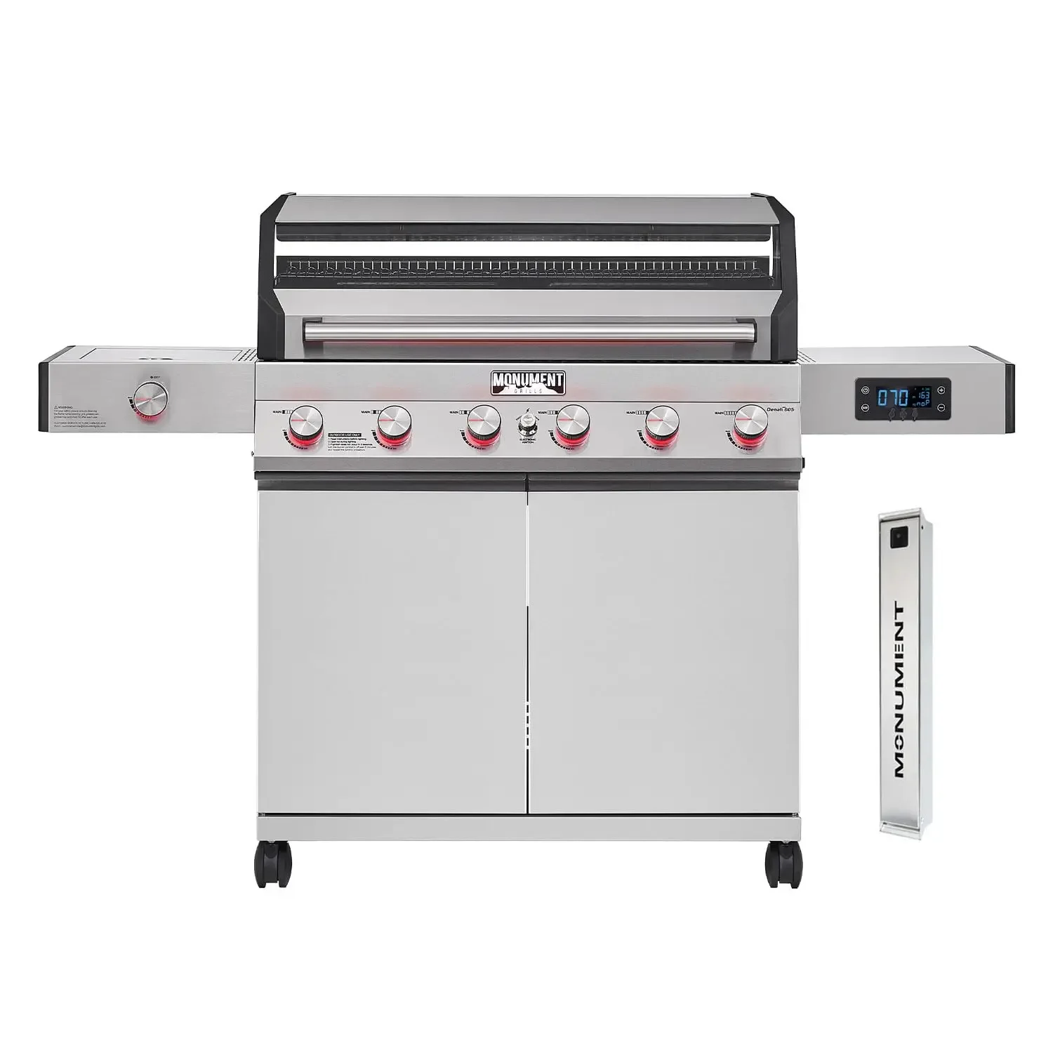 

6-Burner Smart Natural Gas Grill Stainless Steel Smoke Box Outdoor Patio 605sqin, Custom