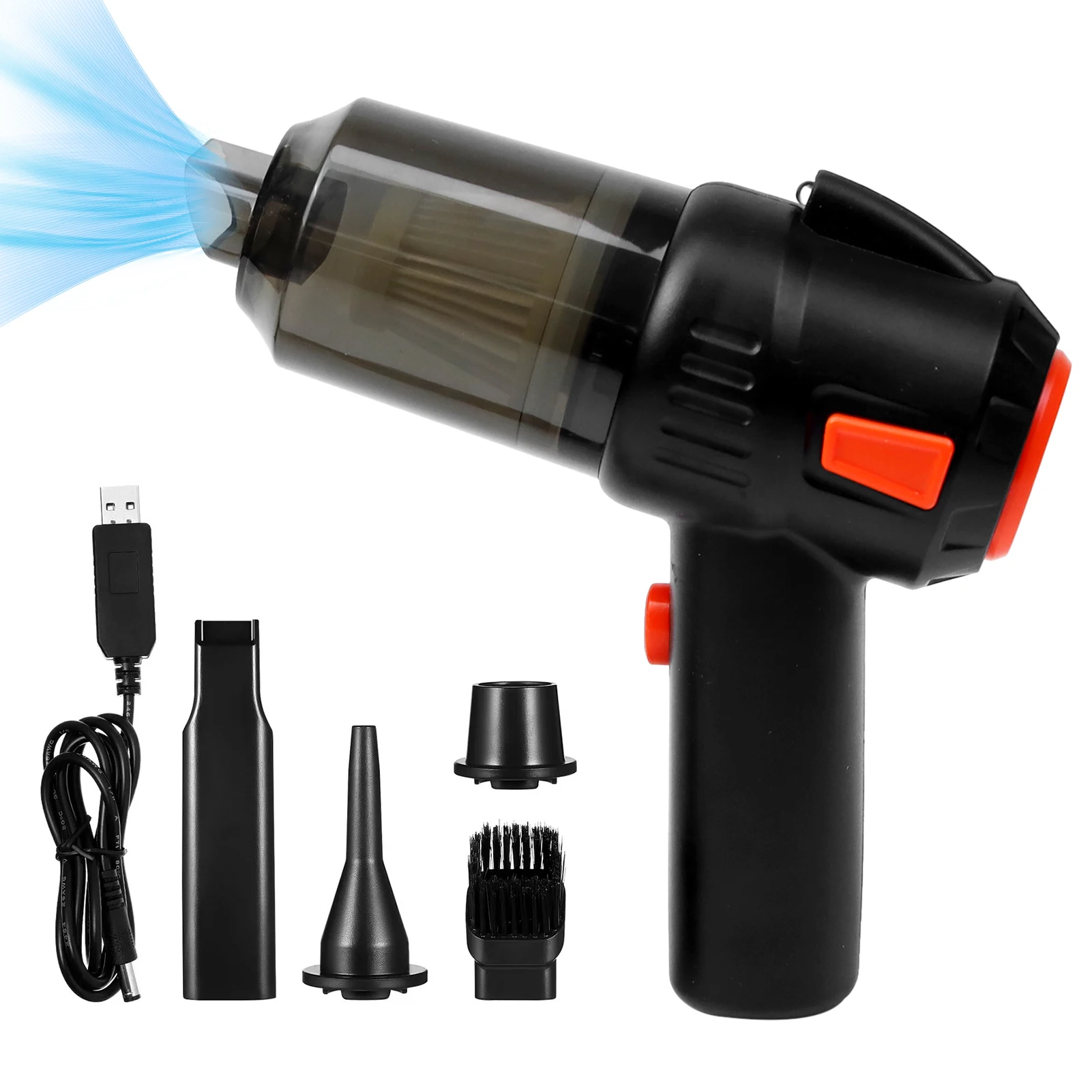 

3-In-1 Cordless Handheld Vacuum Cleaner Mini Portable Rechargeable with Powerful Suction LED Light for Car Cleaning