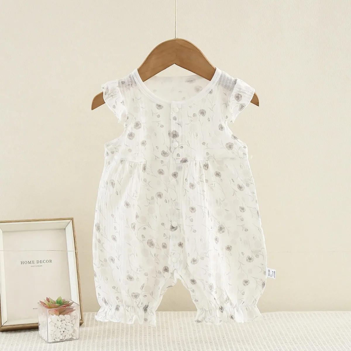6-18M Baby Boy Girl Summer Lightweight Princess Romper Newborns Bamboo Fiber Soft Comfy Onesie Toddler Breathable Cute Jumpsuit