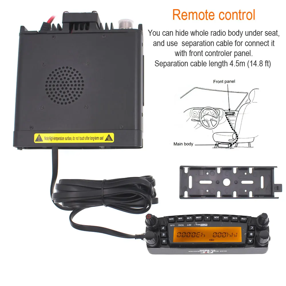 Latest version TYT TH-9800 Plus Car Radio Base Station 50W Repeater Scrambler Dual Display Quad Band Mobile Transceiver TH9800