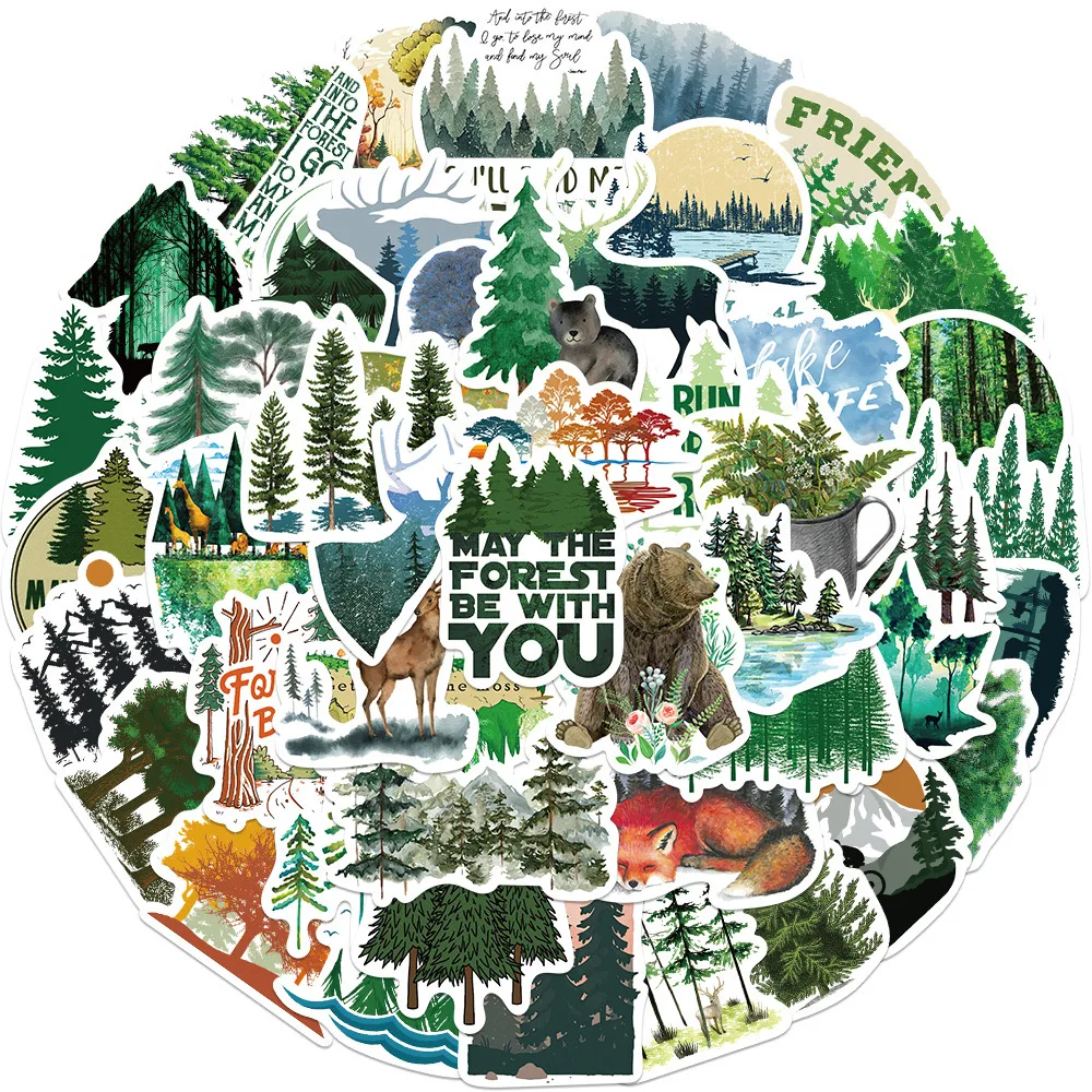 

10/30/50PCS Natural Forest Series Stickers Outdoor Travel Beautiful Scenery Decals Sticker DIY Scrapbooking Phone Laptop Guitar
