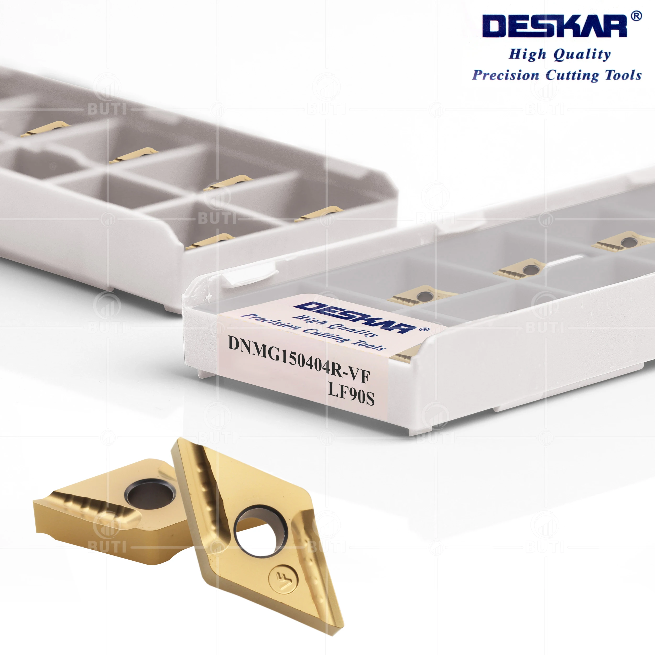 Imagem -02 - Deskar-cnc Lathe Cutter Ceramic Turning Tool Lâminas de Carboneto Externas Ferramenta de Corte Alta Qualidade 100 Original Dnmg150404r-vf Lf90s