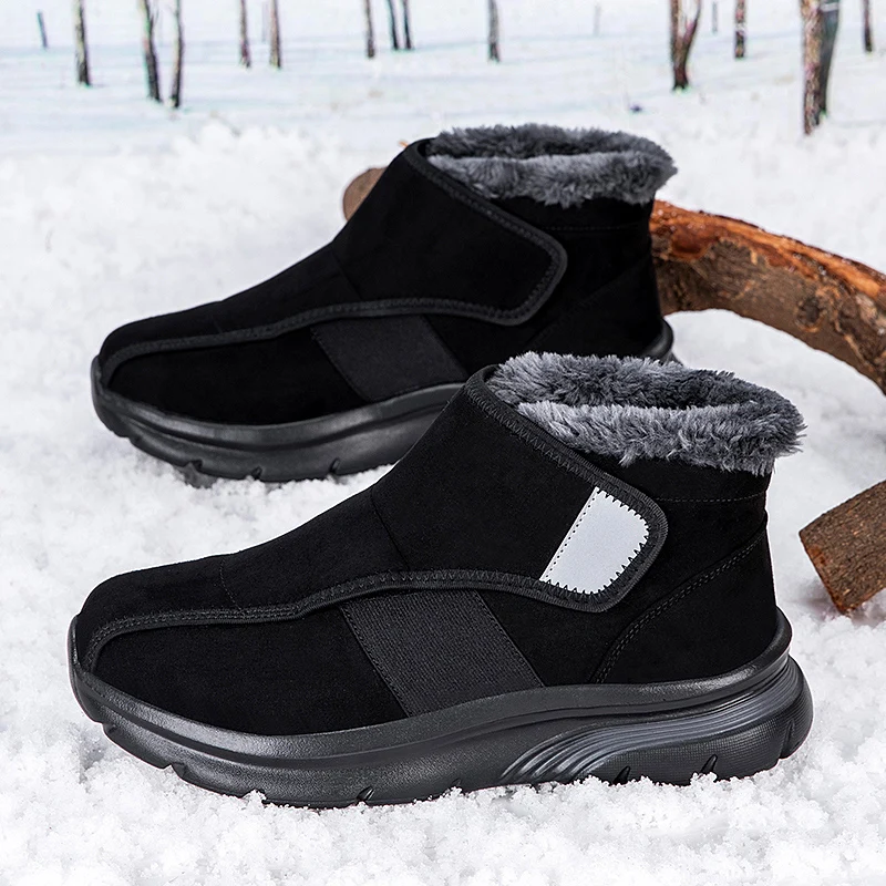 

snow boots plush ankle botas cotton shoes men warm winter boots Wide-Toe-Box Barefoot Shoes Men comfortable walking shoes men