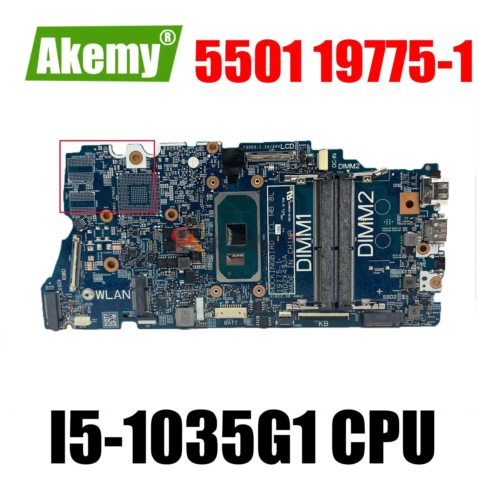 

High Quality Mainboard CN-0TG76R 0TG76R TG76R For 15 5501 Laptop Motherboard 19775-1 With SRGKL I5-1035G1 CPU 100%Full Tested OK