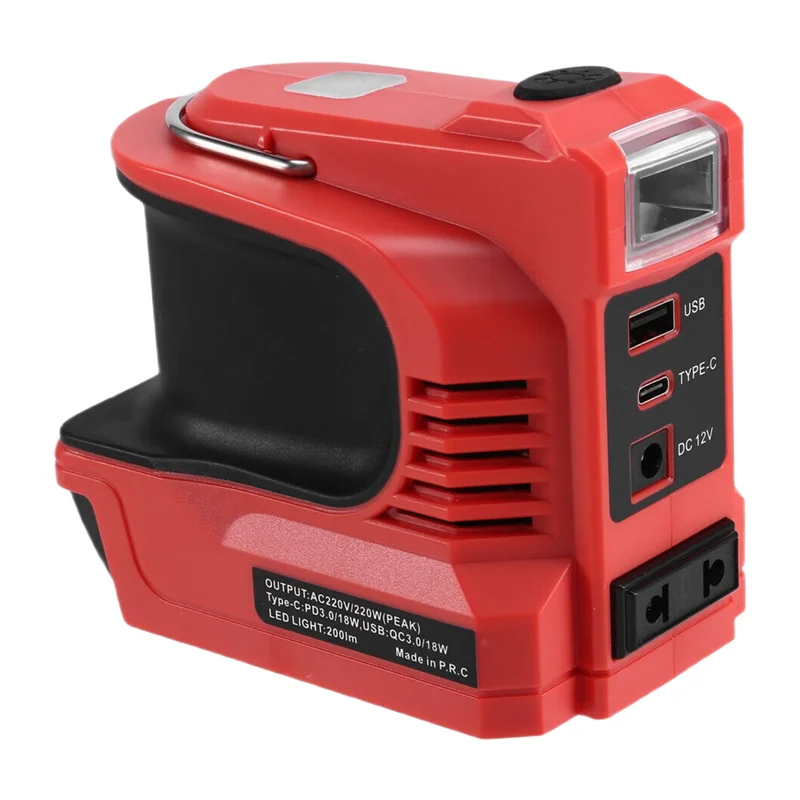 A84E-Inverter Converter 220W Power Inverter For 18V Li- Battery With LED Light Inverter Power Station