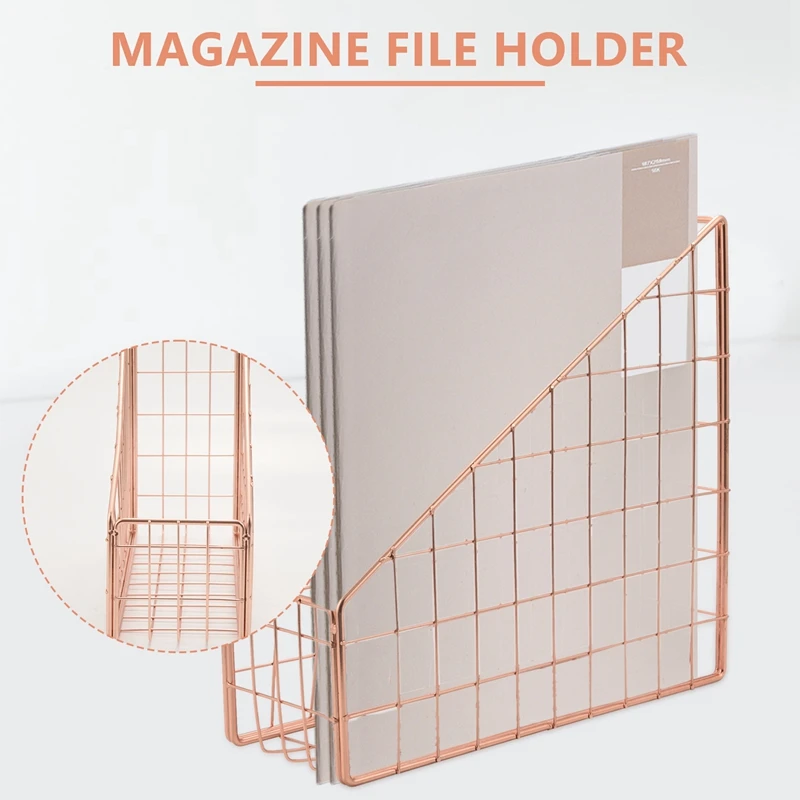 Imagem -02 - Suporte do Livro de Ferro Galvanizado Desktop Shelf File Revista Book Stand Office Home Papelaria Organizador