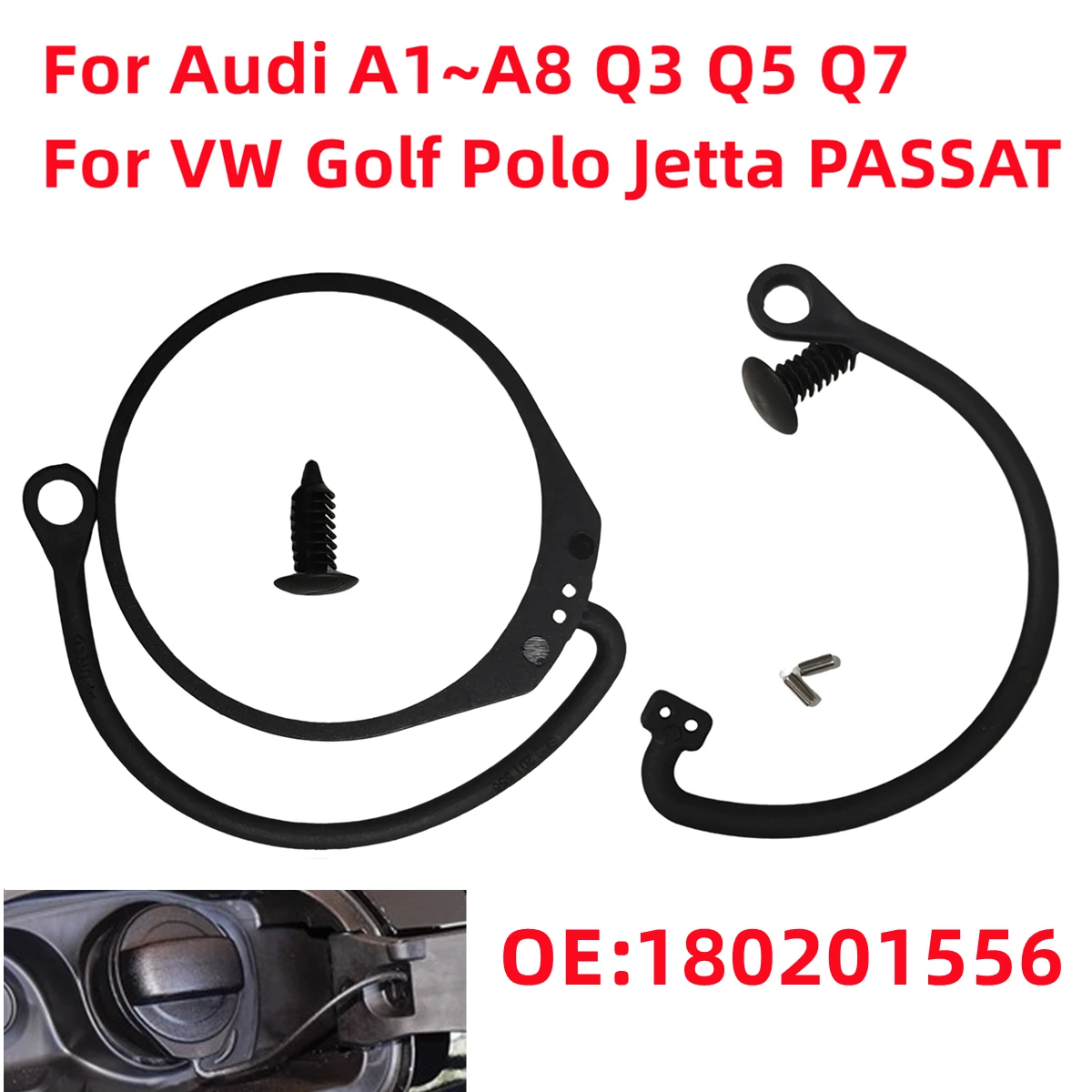 180201556 Fuel Tank Cap Strap Band Cord For Audi A1 A3 A4 A5 A6 A7 A8 Q3 Q5 Q7 Q8 R8 VW Golf Passat Polo Jetta Car Accessories