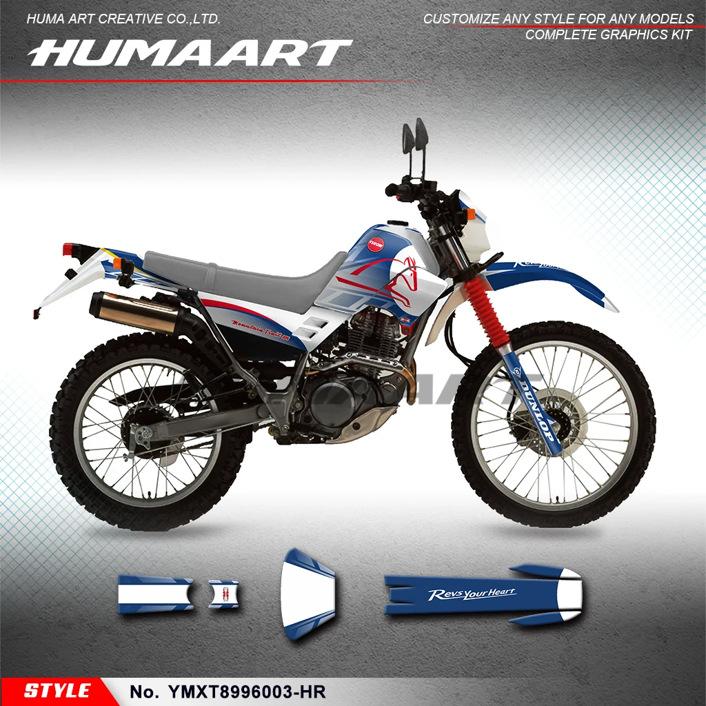 

HUMAART Graphics Kit Stickers Complete for Yamaha XT225 XT 225 Serow 1989-1996 Refurbish, YMXT8996003-HR