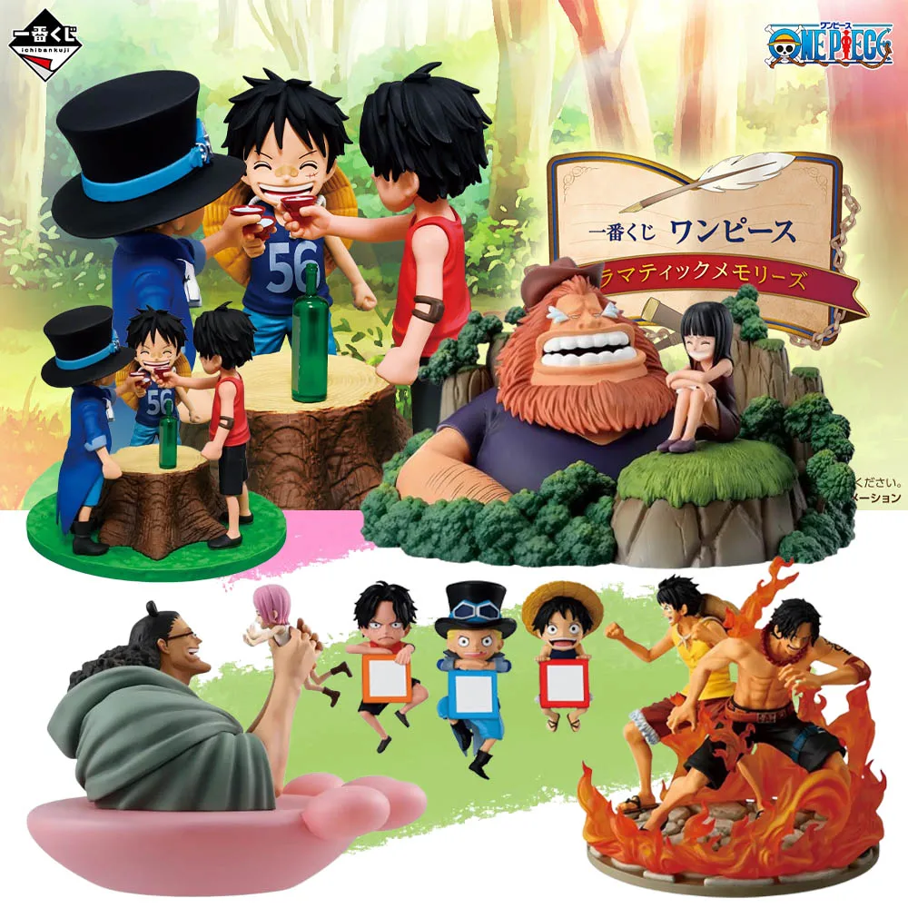 En Existencia, Figura Original de BANDAI Ichiban Kuji One Piece, Recuerdos Dramáticos, Luffy, Sabo, Bonney, Kuma, Robin, Saul, Ace, Modelo de Anime, Juguete