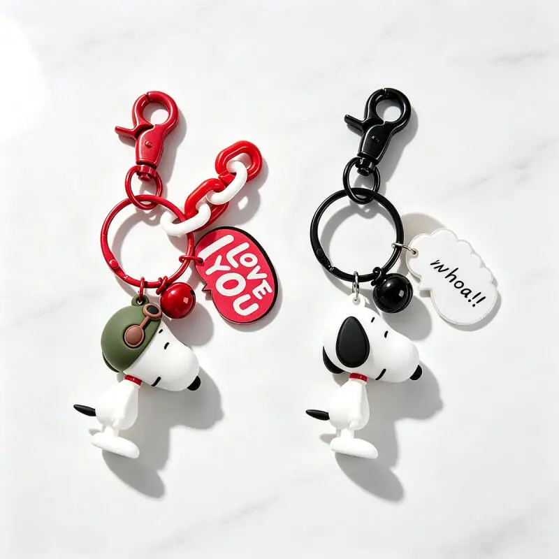 New Snoopy Doll Keychain Kawaii Couple Backpack Pendant Cartoon Car Keychain Girl Creative Mobile Pendant Student Gift