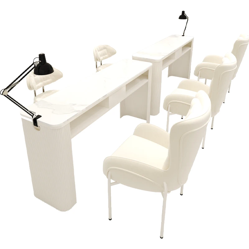 طاولة أظافر فاخرة حديثة احترافية مكتب خفيف مصمم تجميل معدات مكتب الأظافر محطة عمل مانيكير أثاث Tafel