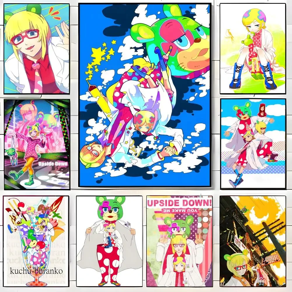 Black Comedy Anime K-Kuuchuu Buranko Poster Self-adhesive Art Waterproof Paper Sticker Coffee House Bar Room Wall Decor