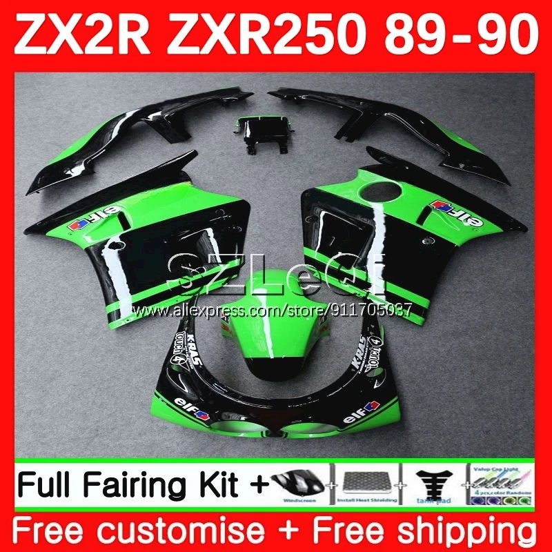 Body +Decal For KAWASAKI NINJA ZX2R ZXR250 ZX 2R R250 ZXR Stock Green 250 54No.78 ZX-2R ZXR-250 89 90 ZX-R250 1989 1990 Fairing