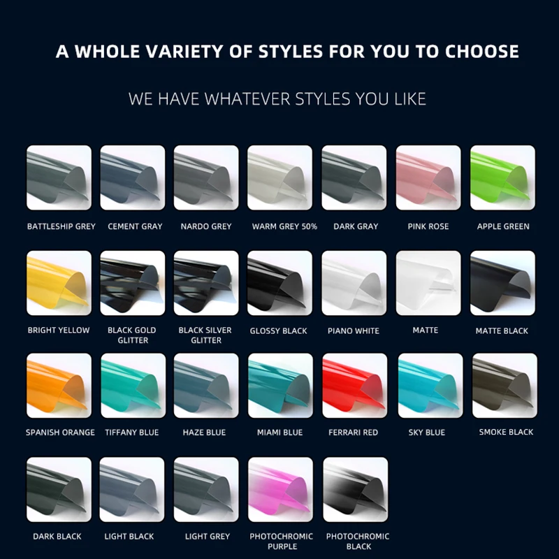 Hot selling：Manufacturer Ultra Colorful Matte Car Wrap Vinyl Self-Adhesive Color Changing Car Body Coating Wrap PVC TPU Wrap Coa