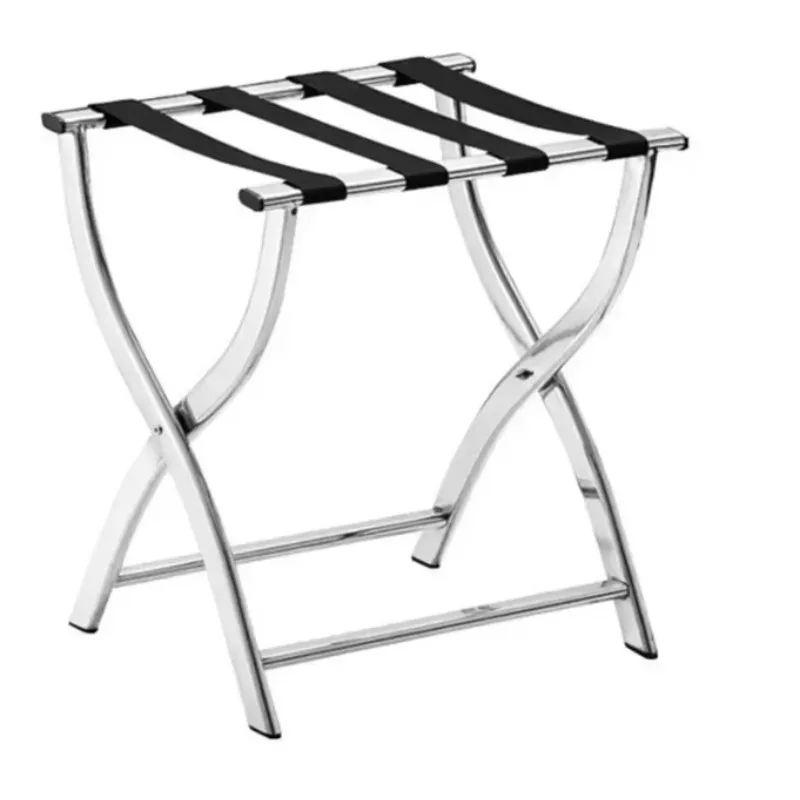 Customizable Modern  Aluminum Iron  Luggage Rack Durable Portable Foldable Design Hotel Furniture Use Bedrooms