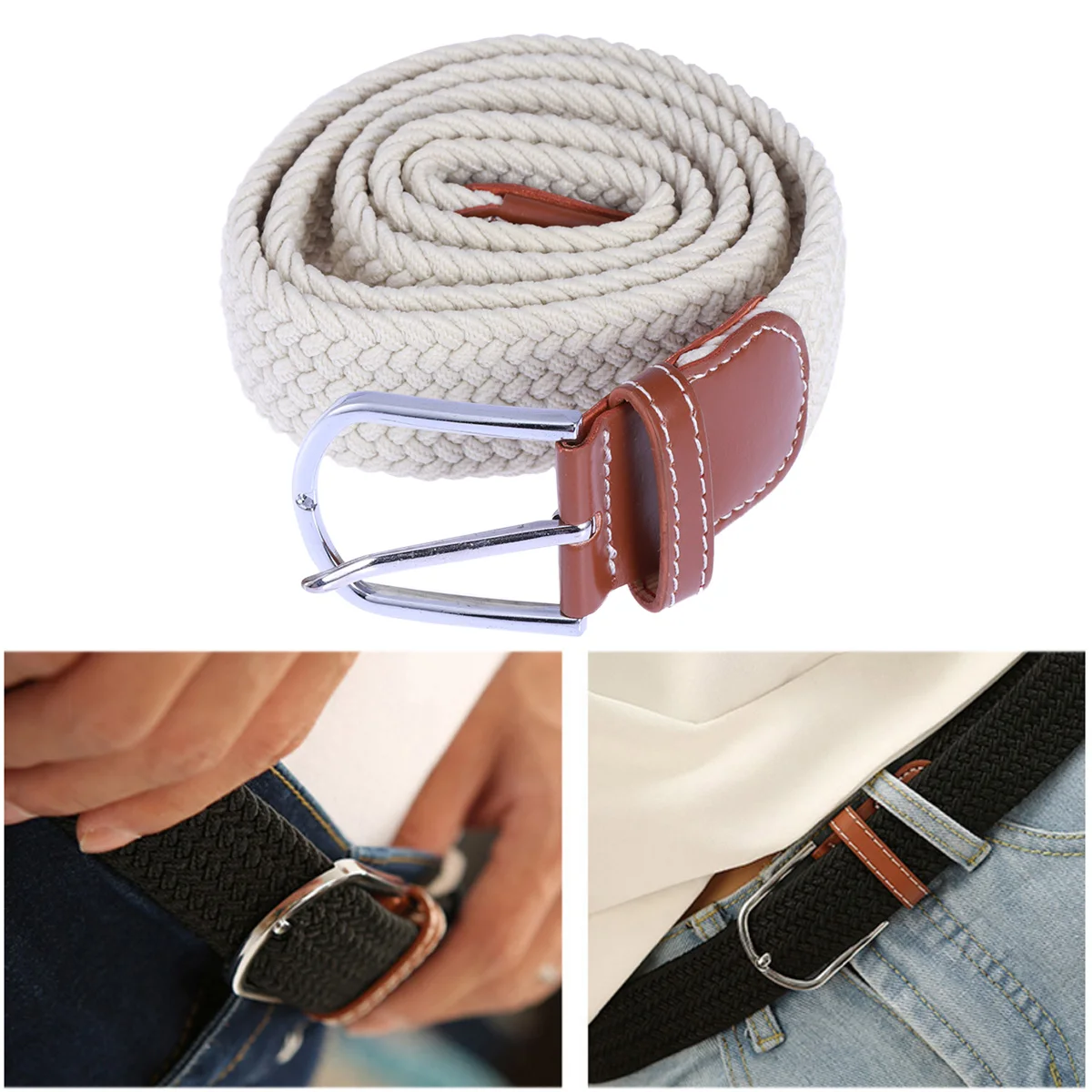 

Elastic Belt Belts for Men Stretch Twine Braided Elasticity Mens Stretchable Women Miss Woven