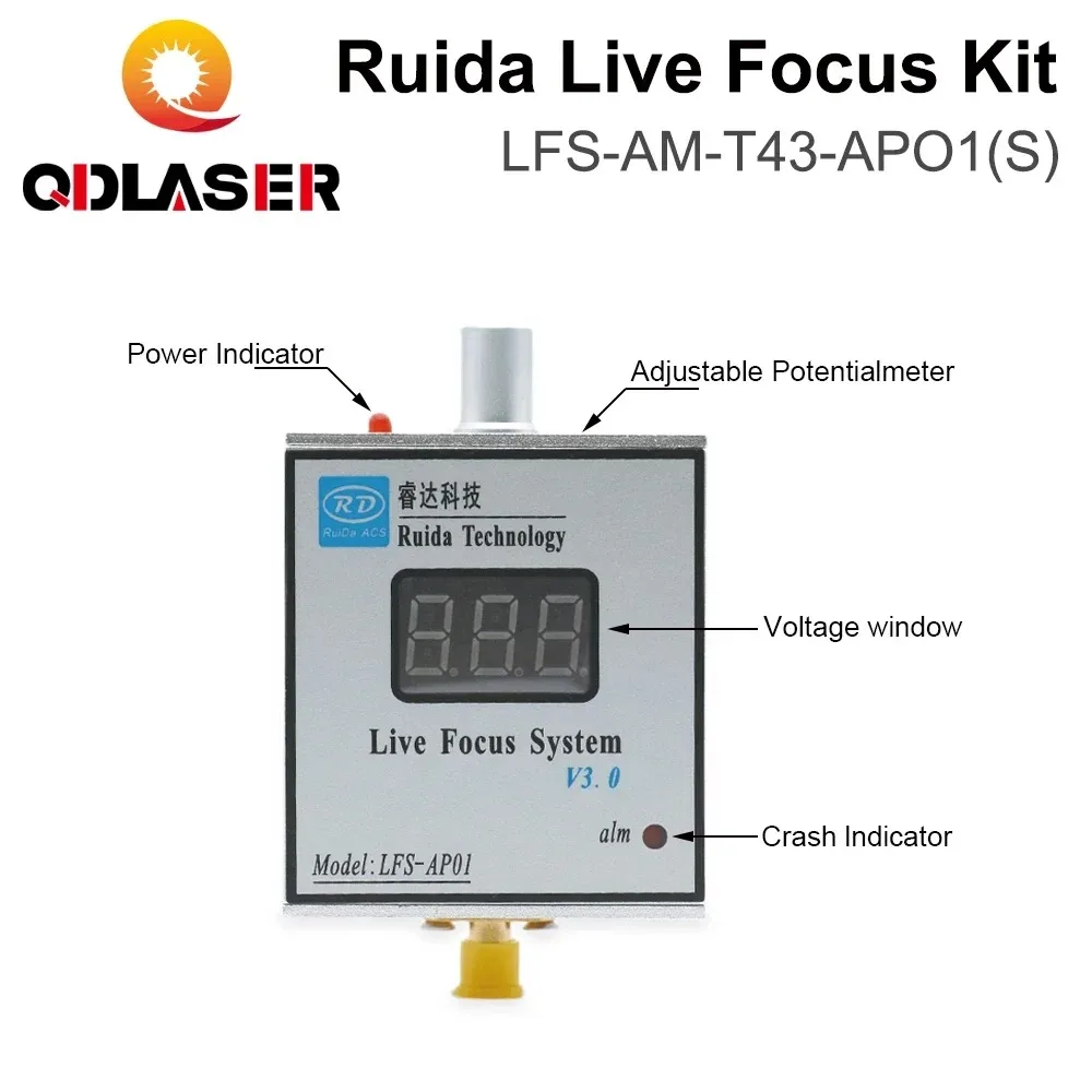 QDLASER Ruida LFS-AM-T43-AP01(S) قطع المعادن نظام التركيز في الوقت الحقيقي مكبر للصوت وكابل توصيل مكبر للصوت لآلة الليزر #5