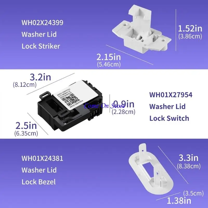 M6CF WH01X27954 Washing Machine Lid Lock Switches Replacement Part Washer Lid Lock Switches for Top Load Washers Enduring