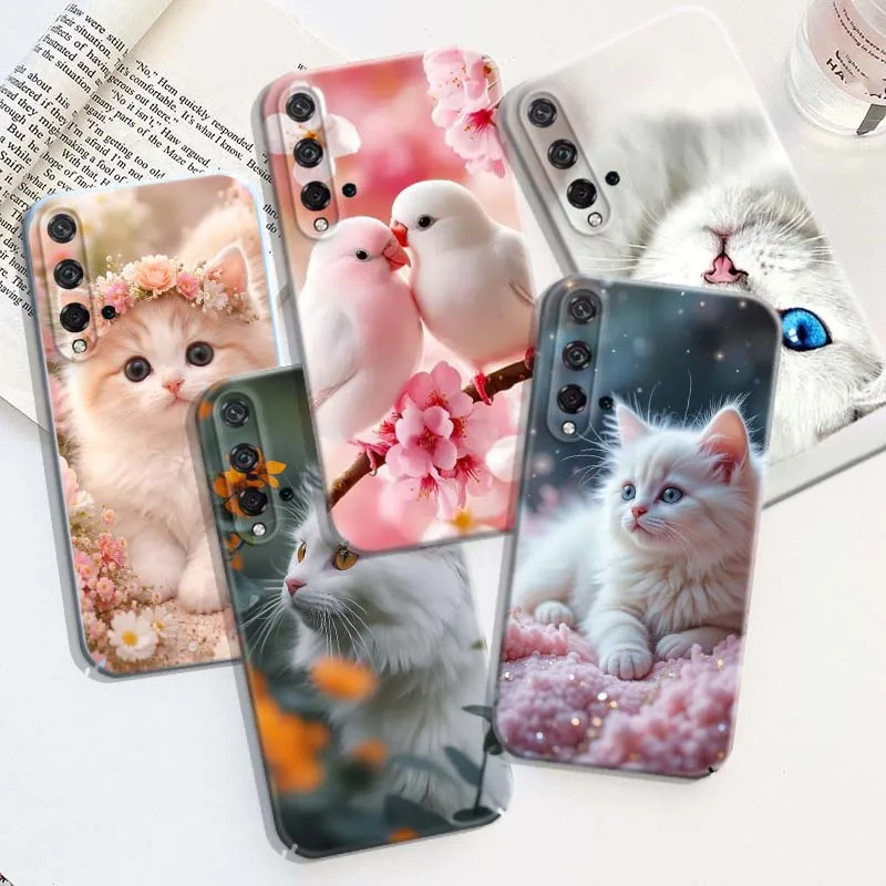 Capa com estampa de gato fofo para Honor Play Magic 8 7 6 X9d X9c X9 X8b X8A X8 500 200 X50 X60 Lite GT Pro Capa rígida para celular